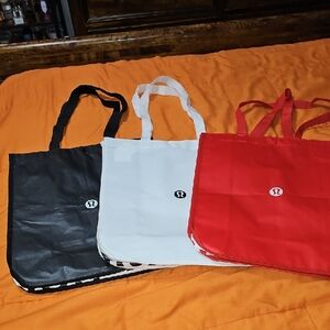 Lululemon 3 Large Reusable Tote Bags! All Different Colors!